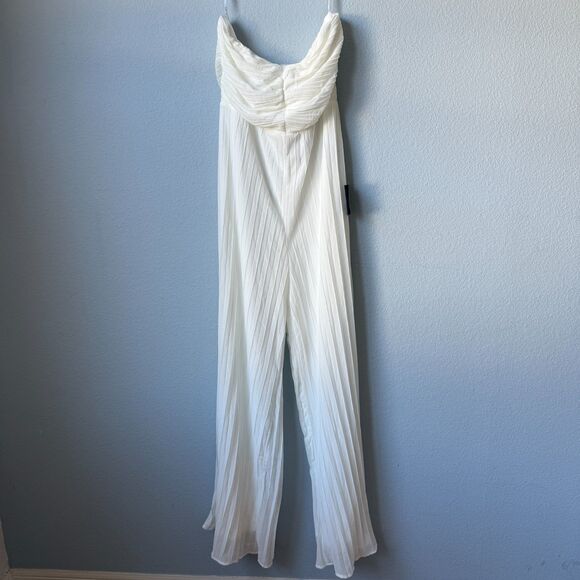 Lulus Certainly Charming White Pleated Strapless Wide-Leg Jumpsuit - Picture 6 of 11